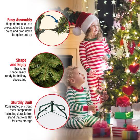 9ft. Pre-Lit Jersey Fraser Fir Artificial Christmas Tree, Clear Lights